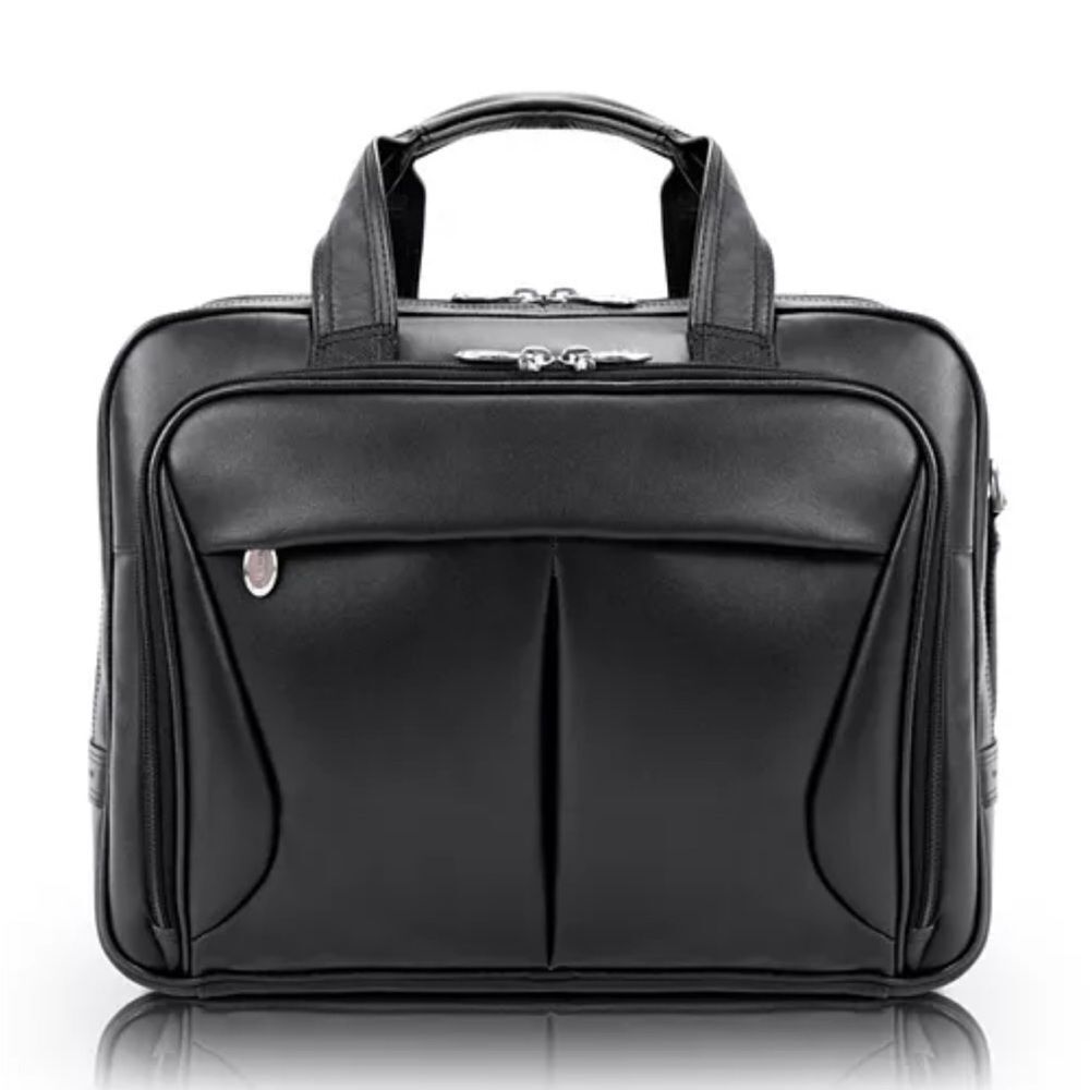 McKLEIN Pearson Leather 17 in.Exp Double compartment Laptop Briefcase bag $480